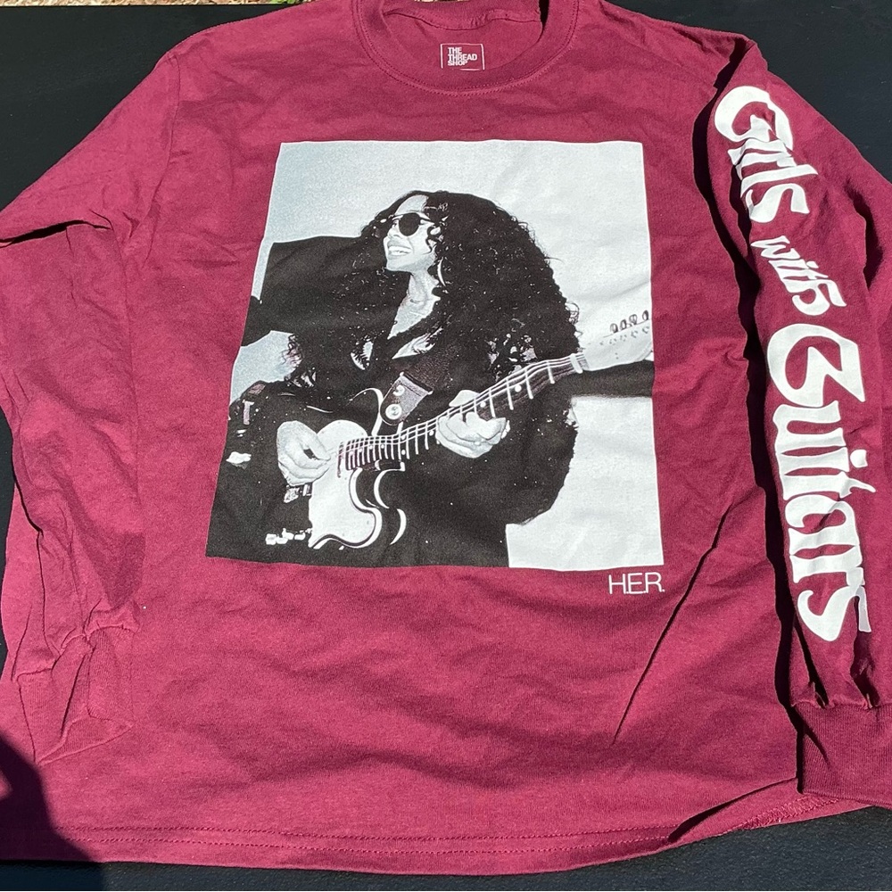 H.E.R. Burgundy 'Gals with Guitars' Long Sleeve Shirt